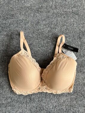 Natori Feathers Lace-Trim Seamless T-Shirt Bra Nude NEW Size 34G